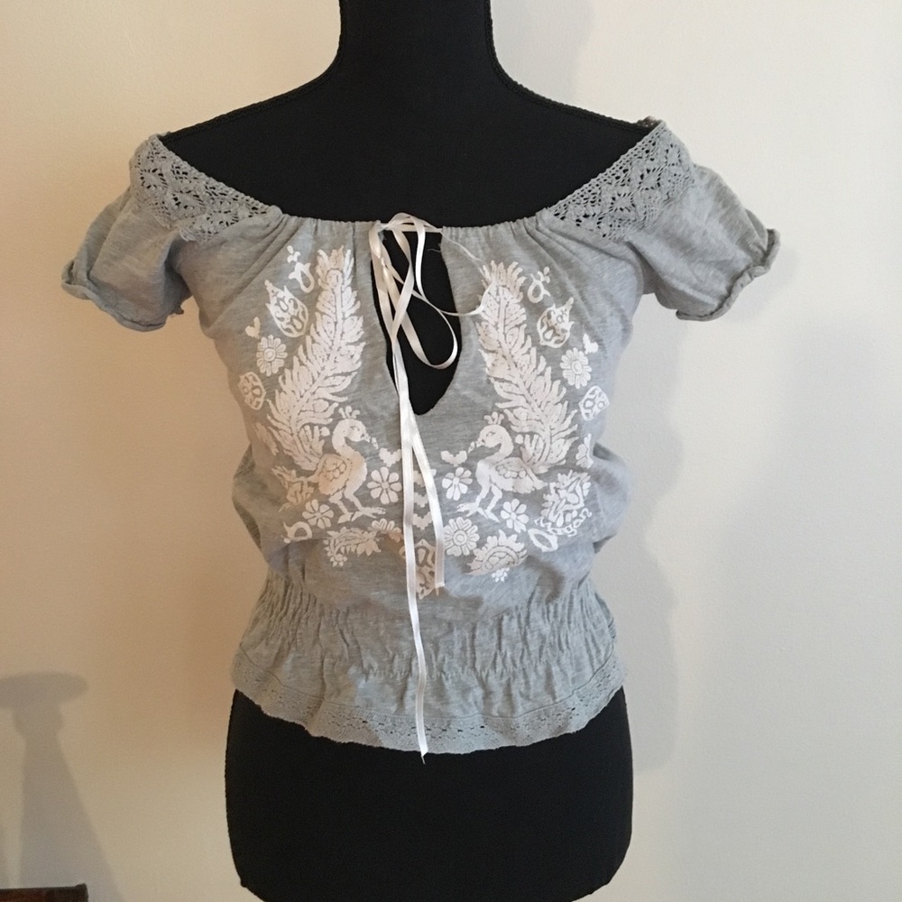 Gray cute top
